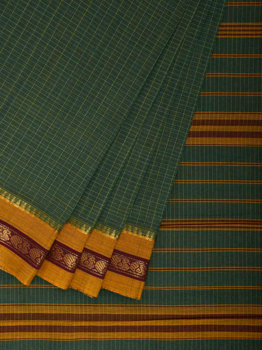 Light Green and Yellow Narayanpet Cotton Handloom Saree with Strips Design No Blouse np1144