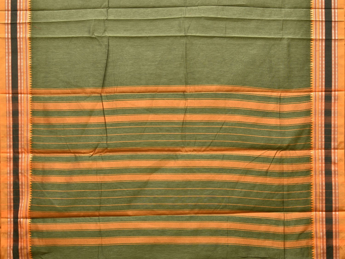 Light Green Bamboo Cotton Plain Saree with Border Design No Blouse bc0197