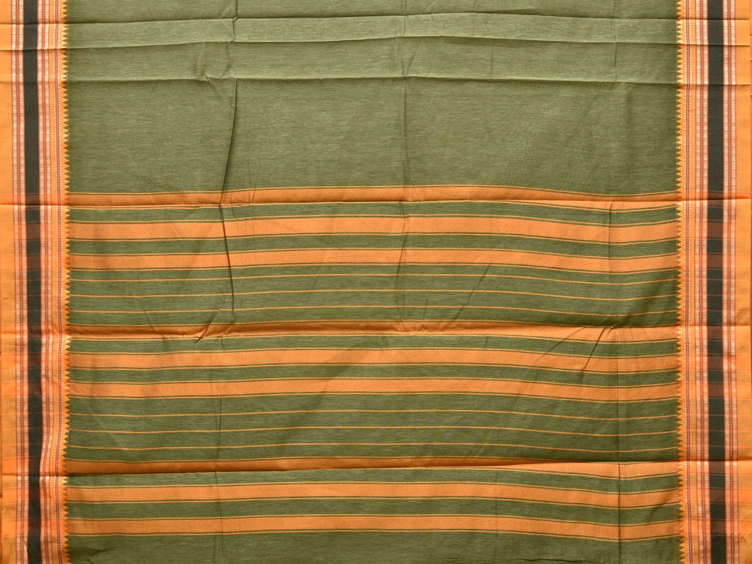 Light Green Bamboo Cotton Plain Saree with Border Design No Blouse bc0197