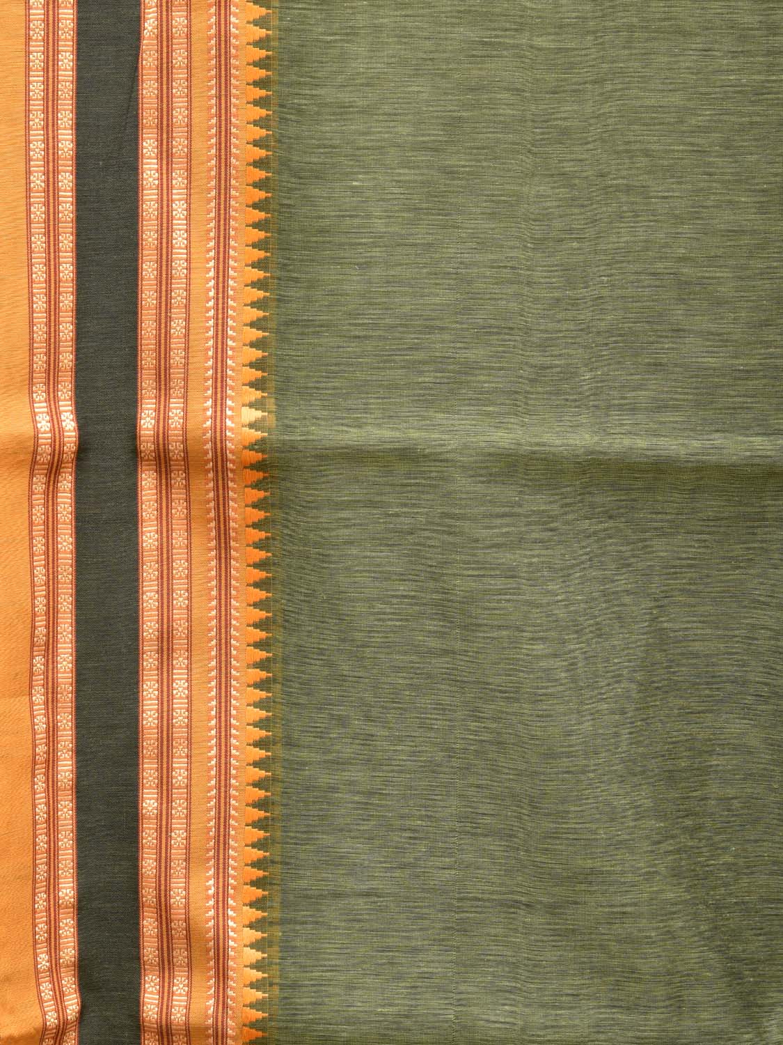 Light Green Bamboo Cotton Plain Saree with Border Design No Blouse bc0197