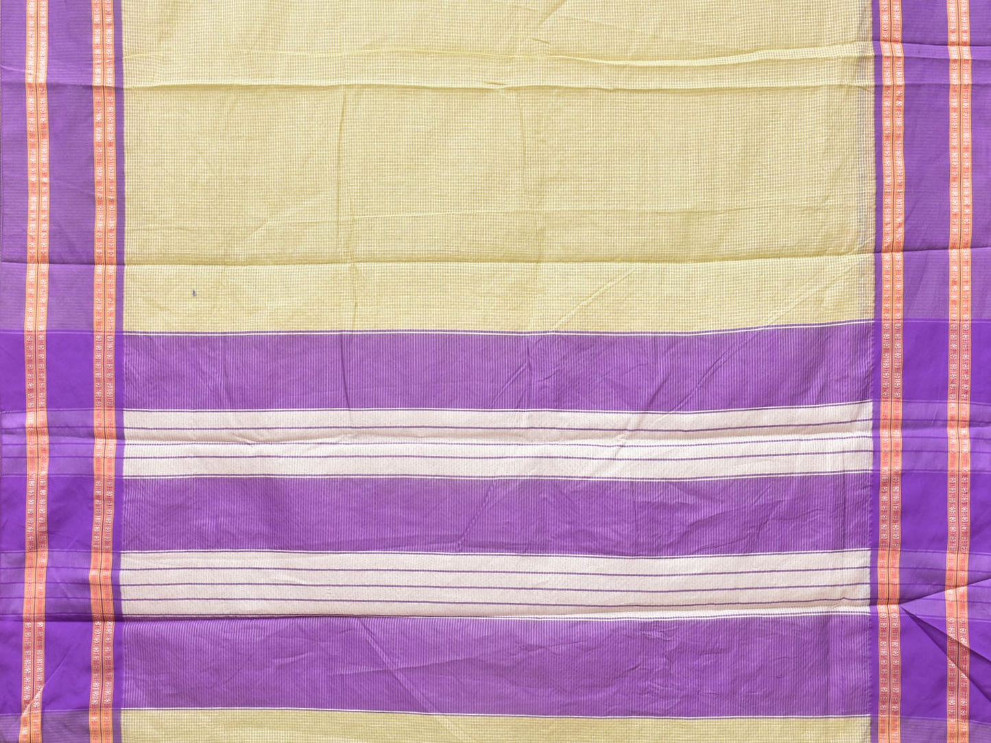 Light Green Bamboo Cotton Saree with Checks Design bc0147