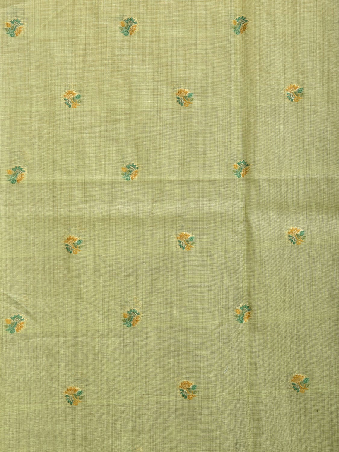Light Green Dhakai Jamdani Cotton Viscose Saree with Floral Pallu and Buta Design dj0087