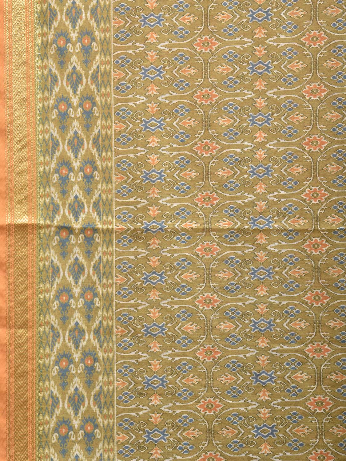 Light Green Digital Print Blended Cotton Silk Saree with All Over and Pallu Design o0657