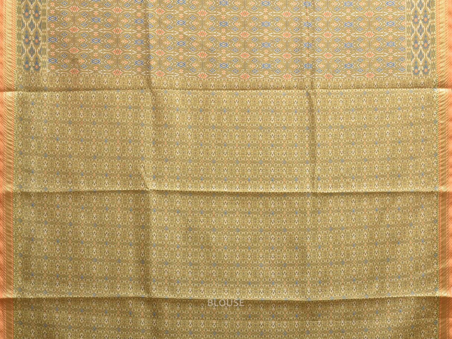 Light Green Digital Print Blended Cotton Silk Saree with All Over and Pallu Design o0657