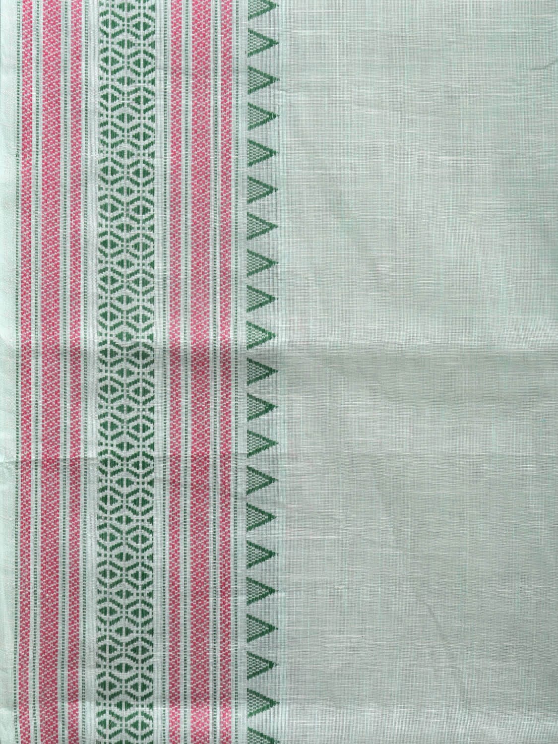 Light Green Kanchipuram Cotton Handloom Plain Saree with Border Design k0575