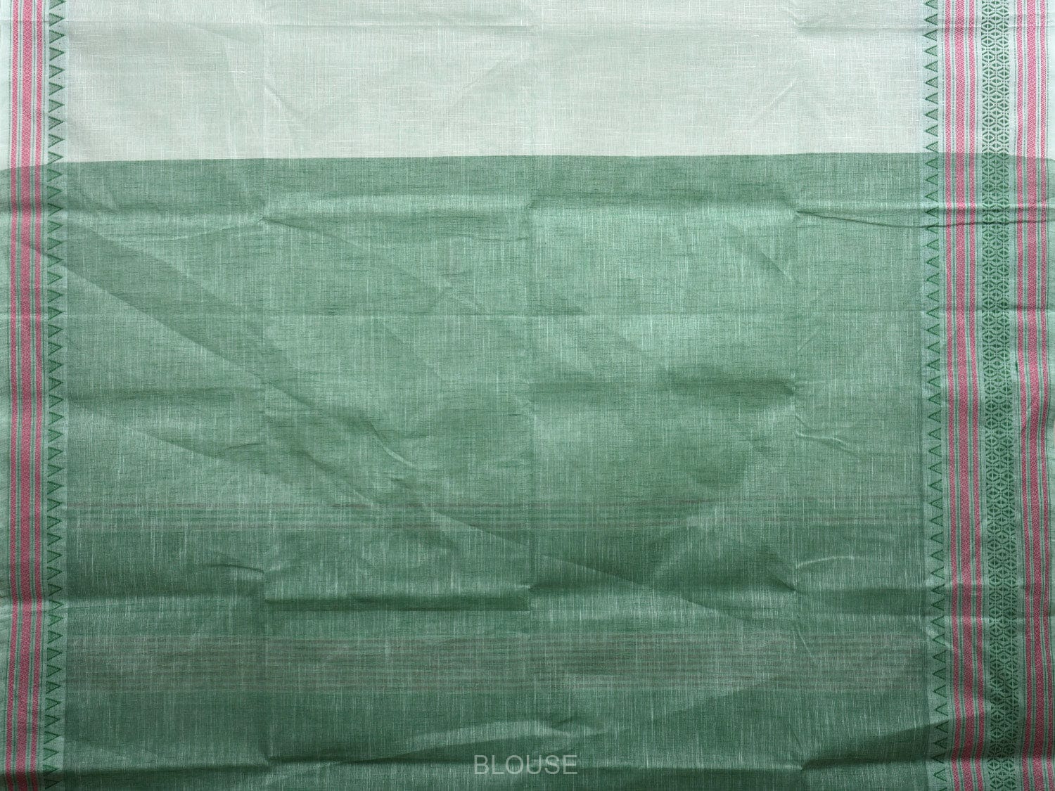 Light Green Kanchipuram Cotton Handloom Plain Saree with Border Design k0575