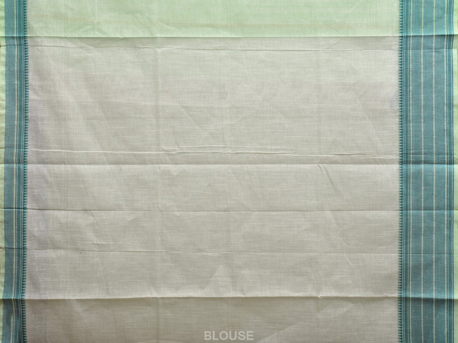 Light Green Kanchipuram Cotton Handloom Plain Saree with Strips Pallu and Border Design k0548