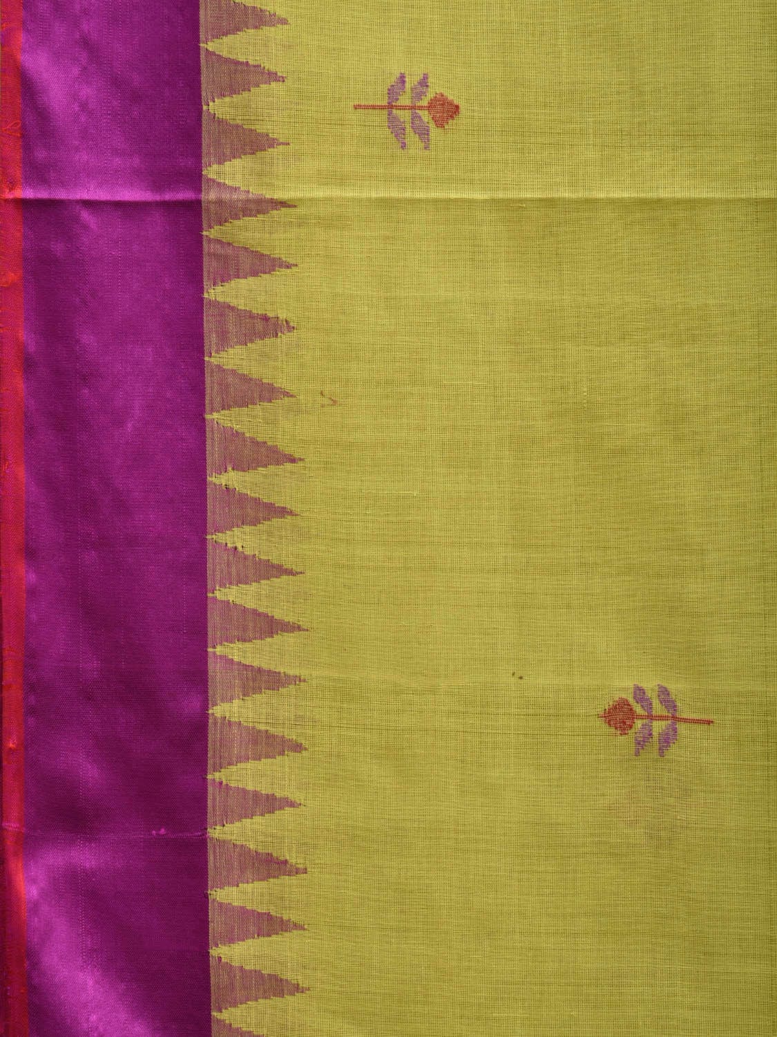 Light Green Khadi Cotton Handloom Saree with Jamdani Buta Design kh0554