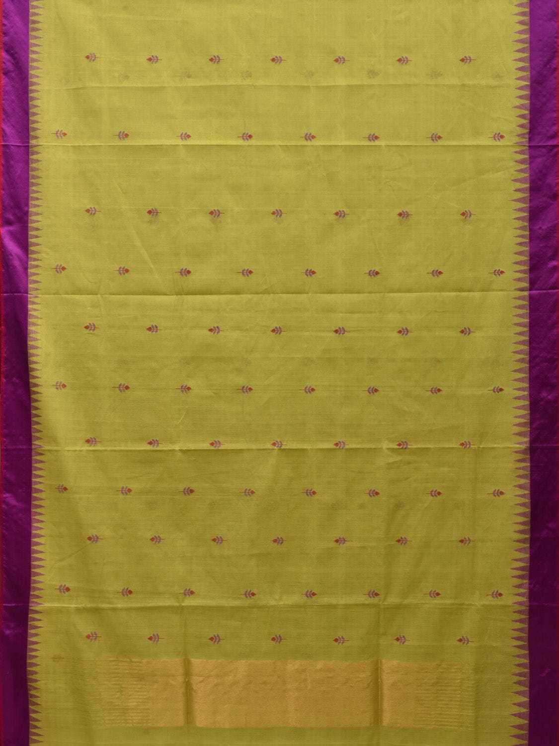 Light Green Khadi Cotton Handloom Saree with Jamdani Buta Design kh0554