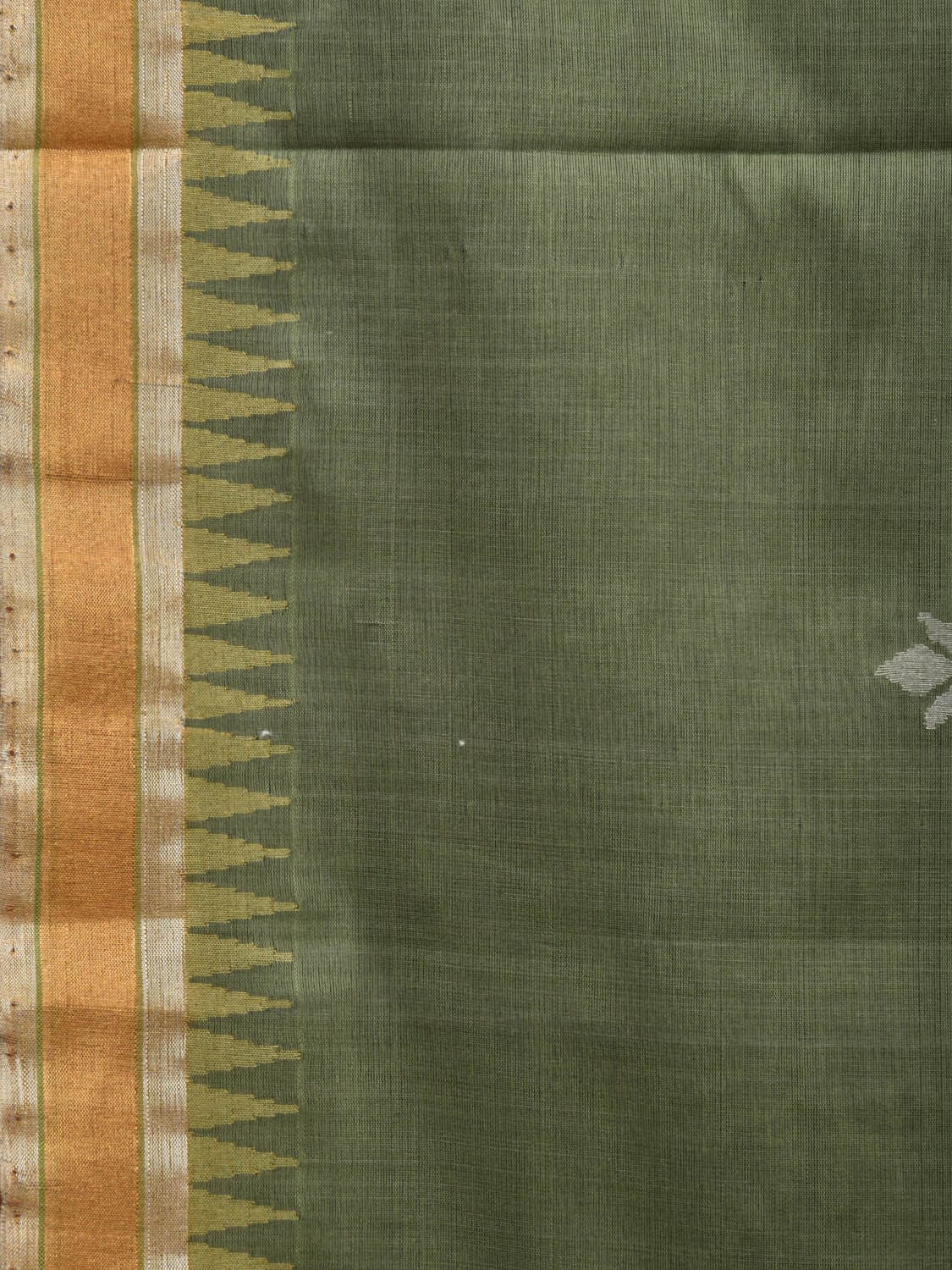 Light Green Khadi Cotton Handloom Saree with Pallu Design kh0551