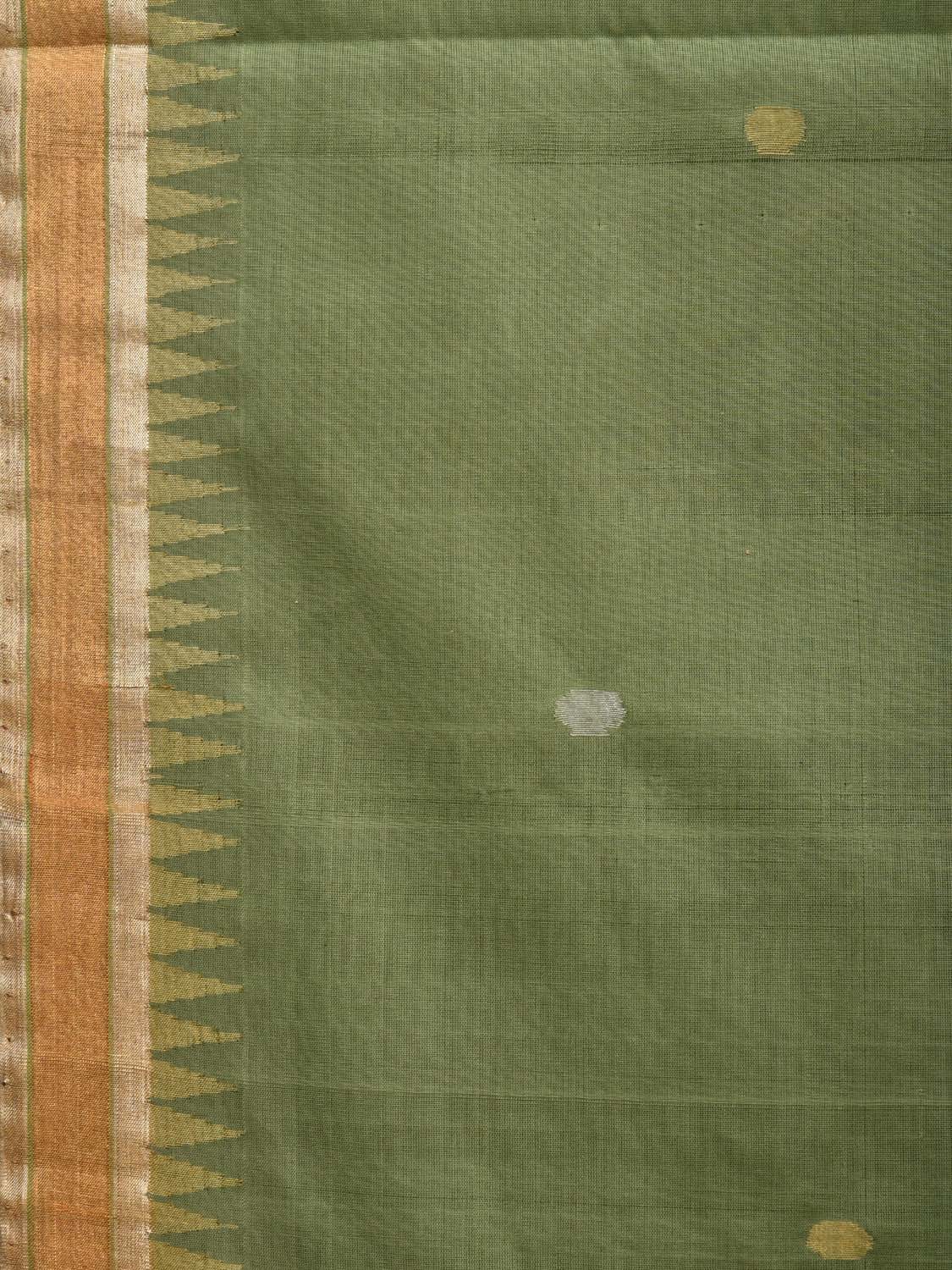 Light Green Khadi Cotton Handloom Saree with Pallu Design kh0553
