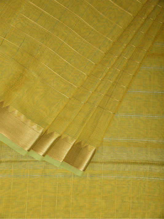 Light Green Mangalgiri Cotton Handloom Saree with Checks Design mn0104