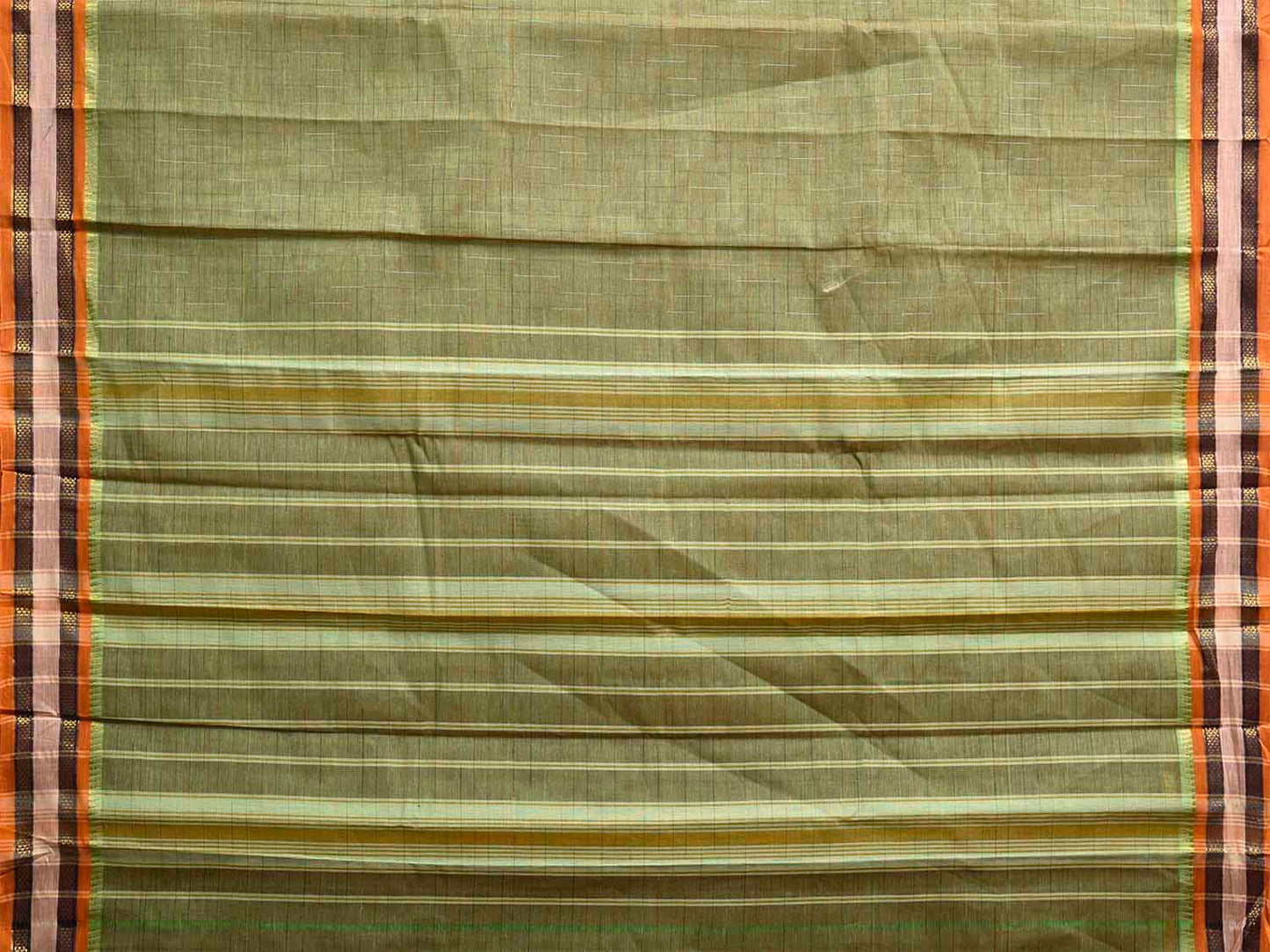 Light Green Narayanpet 80s Cotton Handloom Saree with Ikat Weave Design No Blouse np1131