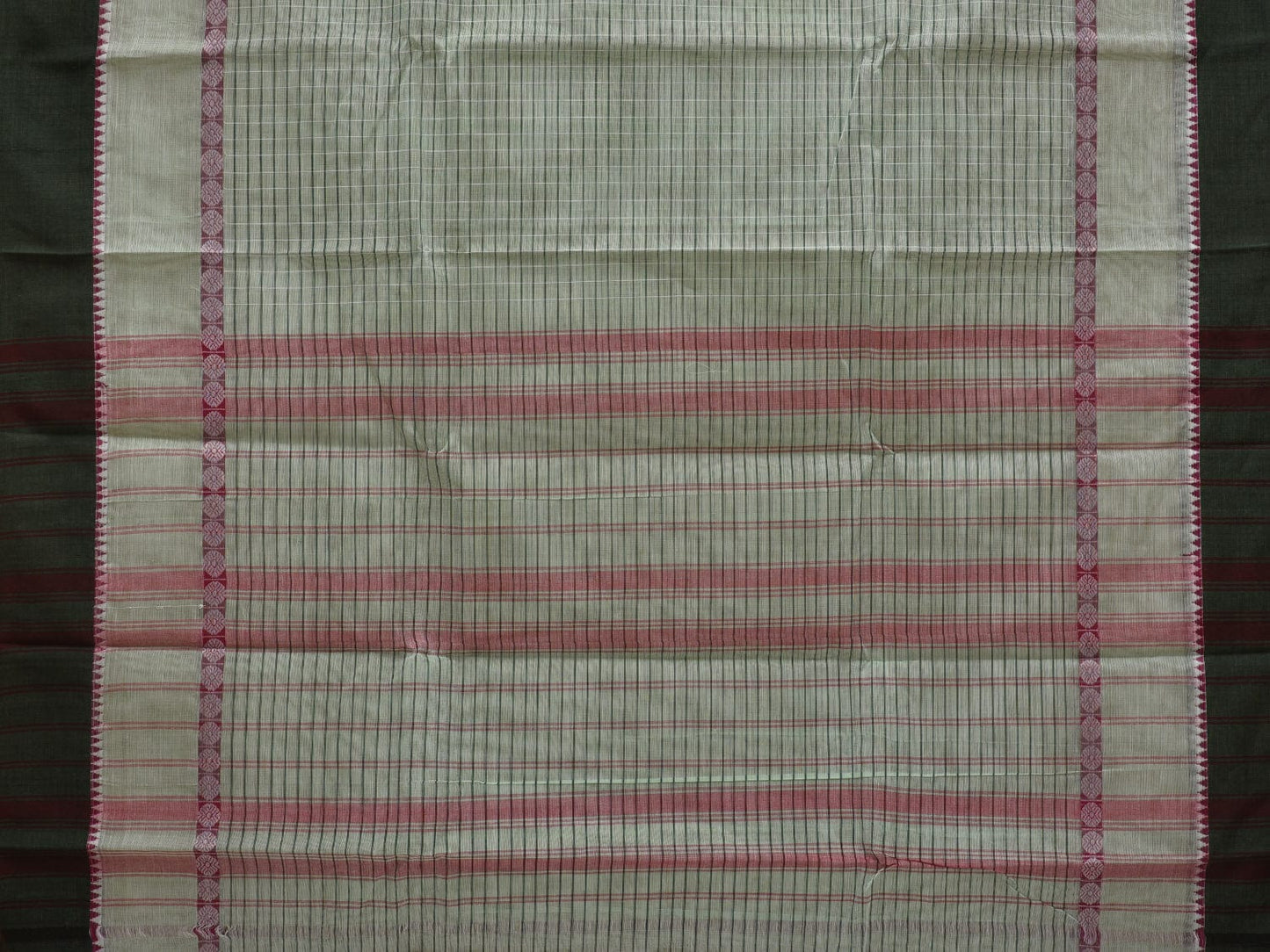 Light Green Narayanpet Cotton Handloom Saree with Checks Design No Blouse np0618