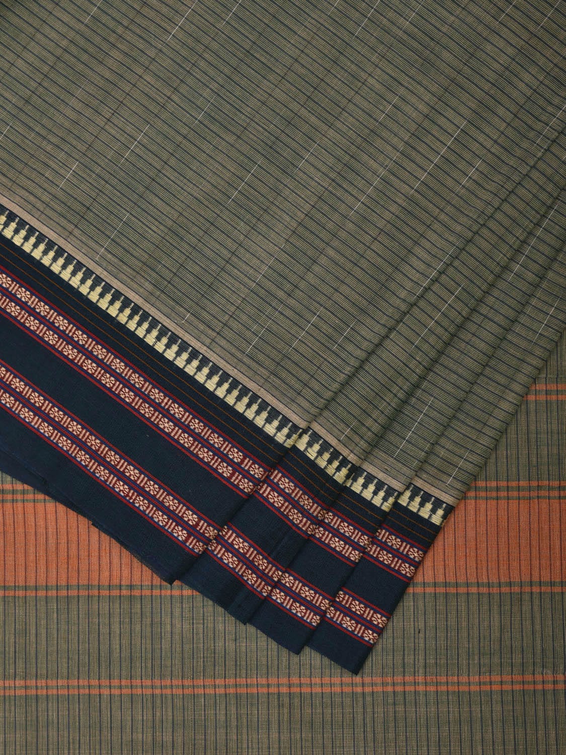 Light Green Narayanpet Cotton Handloom Saree with Checks Design No Blouse np0882