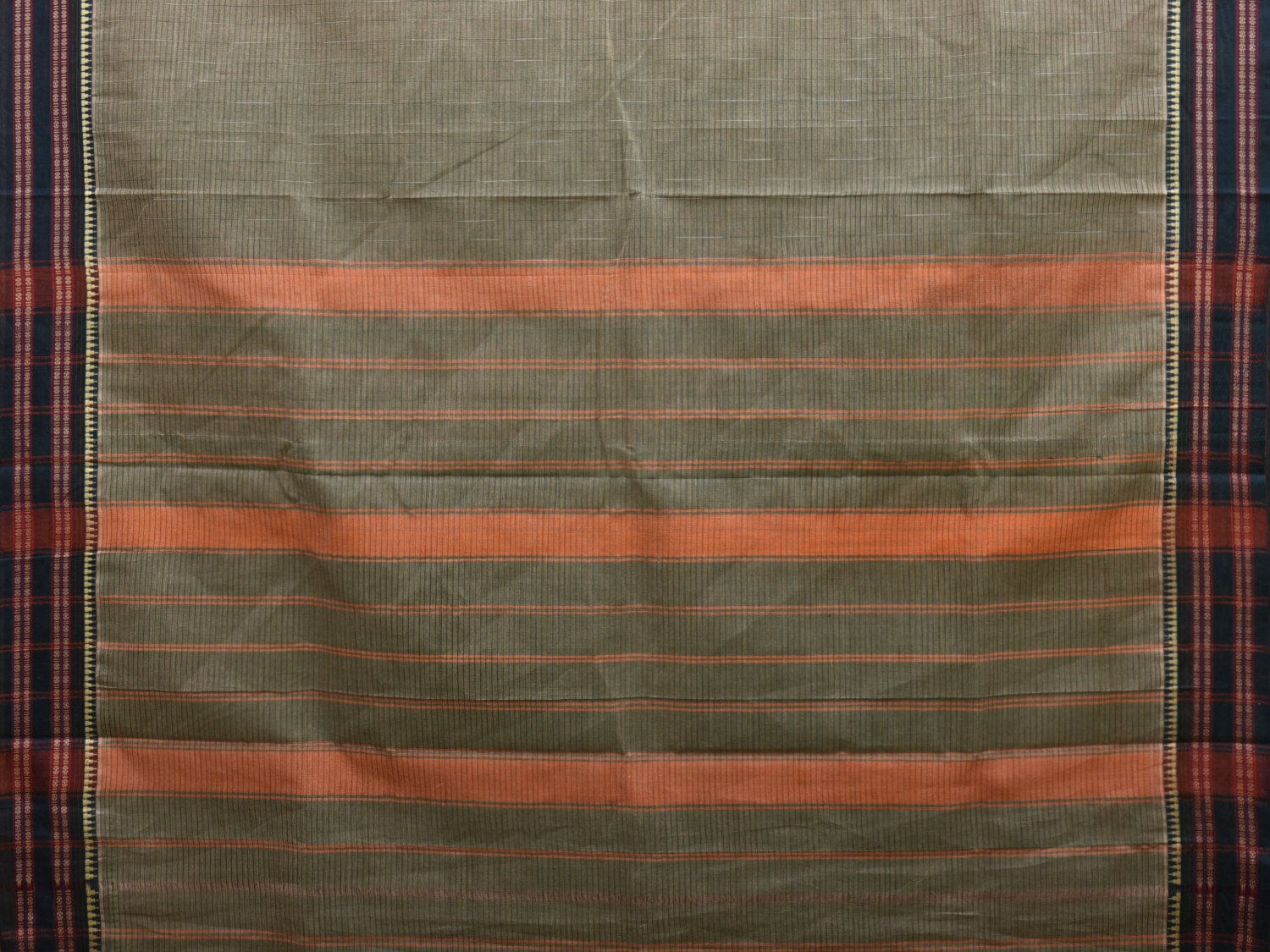 Light Green Narayanpet Cotton Handloom Saree with Checks Design No Blouse np0882