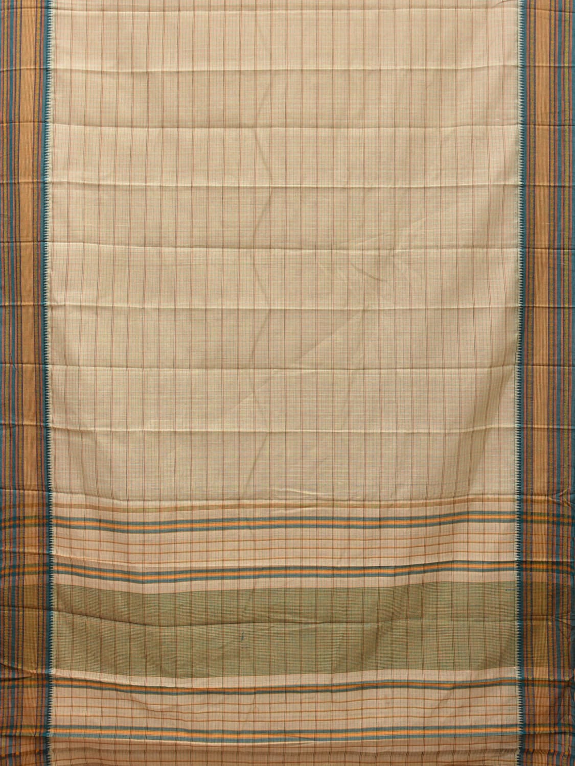 Light Green Narayanpet Cotton Handloom Saree with Strips Design No Blouse np0698