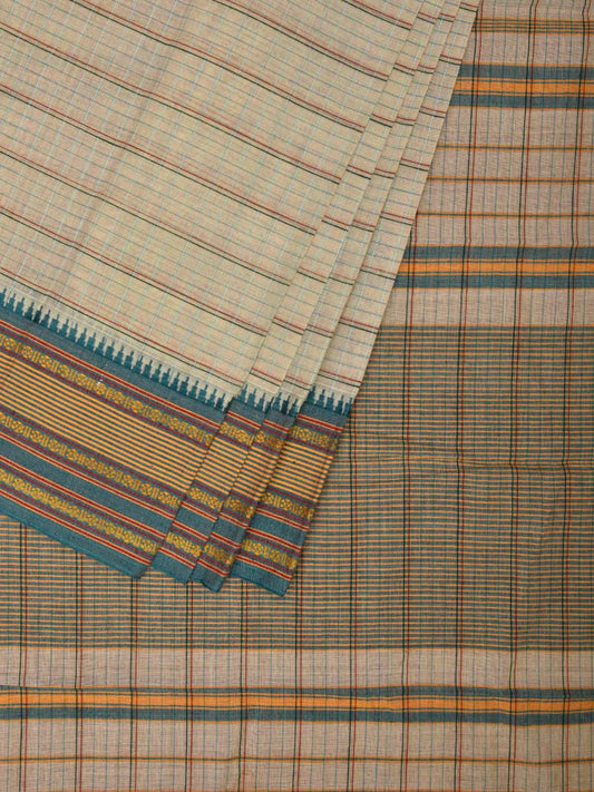 Light Green Narayanpet Cotton Handloom Saree with Strips Design No Blouse np0698