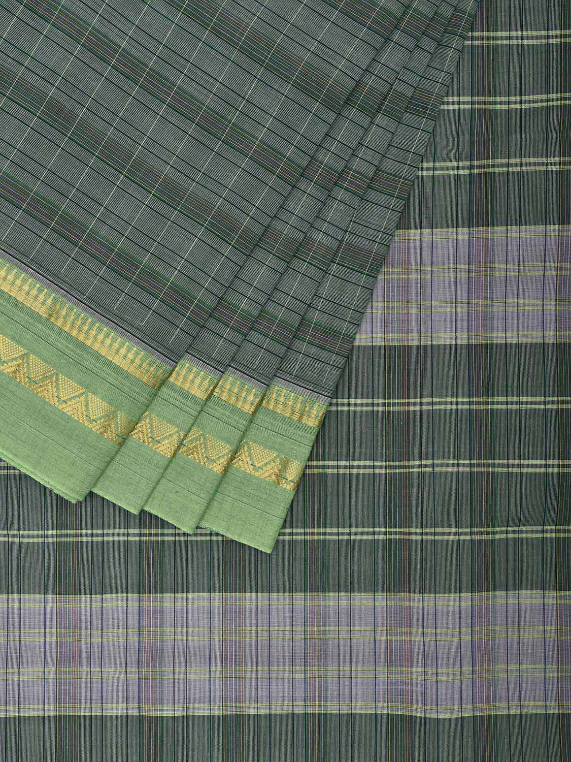 Light Green Narayanpet Silk Handloom Saree with Ganga-Jamuna Border Design No Blouse np1065