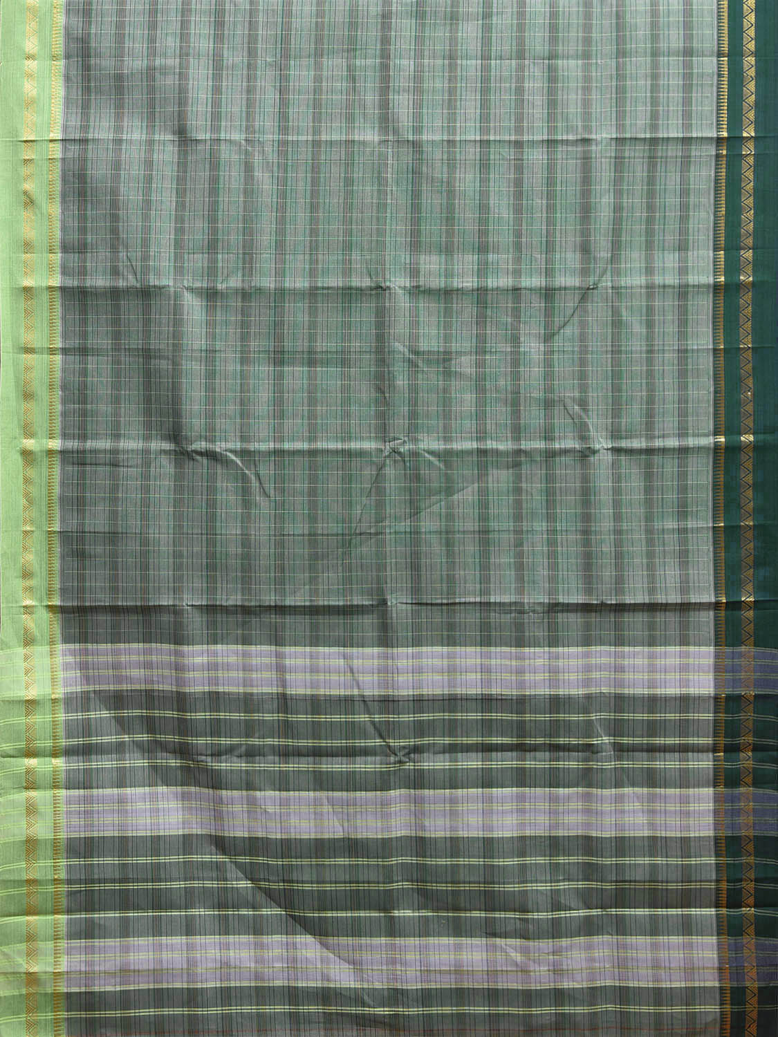 Light Green Narayanpet Silk Handloom Saree with Ganga-Jamuna Border Design No Blouse np1065