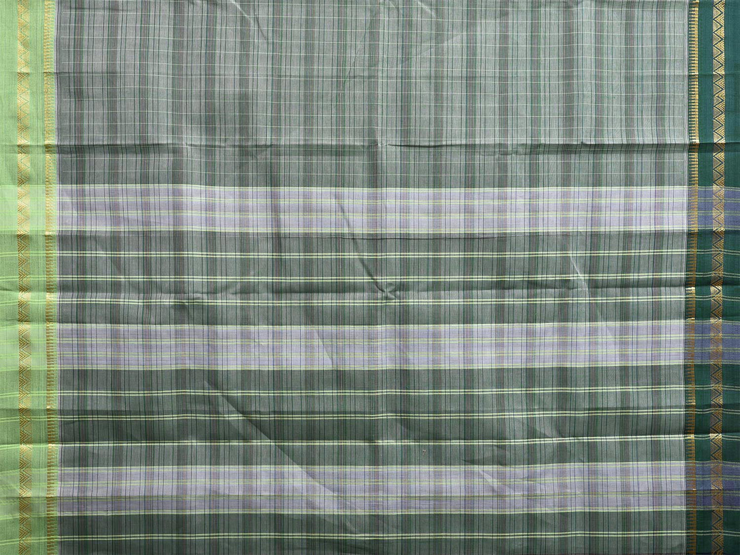 Light Green Narayanpet Silk Handloom Saree with Ganga-Jamuna Border Design No Blouse np1065