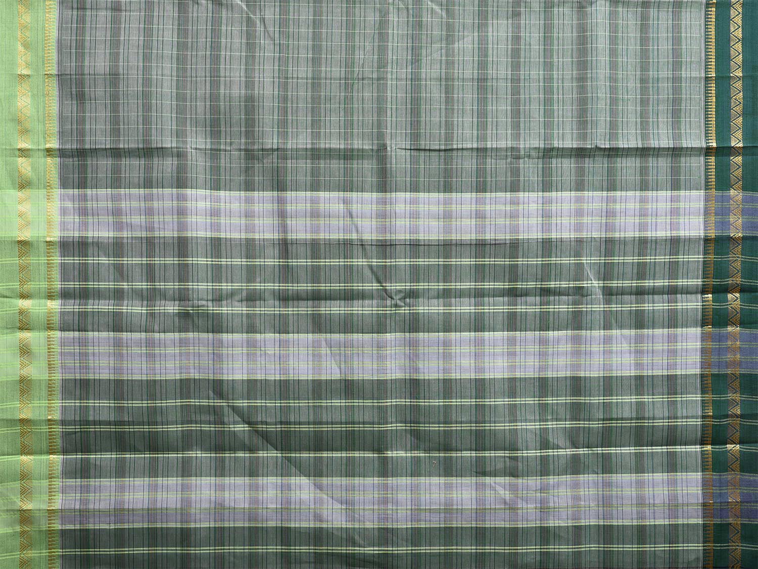 Light Green Narayanpet Silk Handloom Saree with Ganga-Jamuna Border Design No Blouse np1065