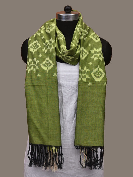 Light Green Pochampally Ikat Cotton Handloom Dupatta with All Over Design ds3065
