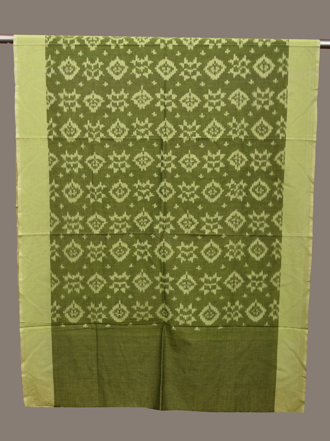 Light Green Pochampally Ikat Cotton Handloom Dupatta with All Over Design ds3065