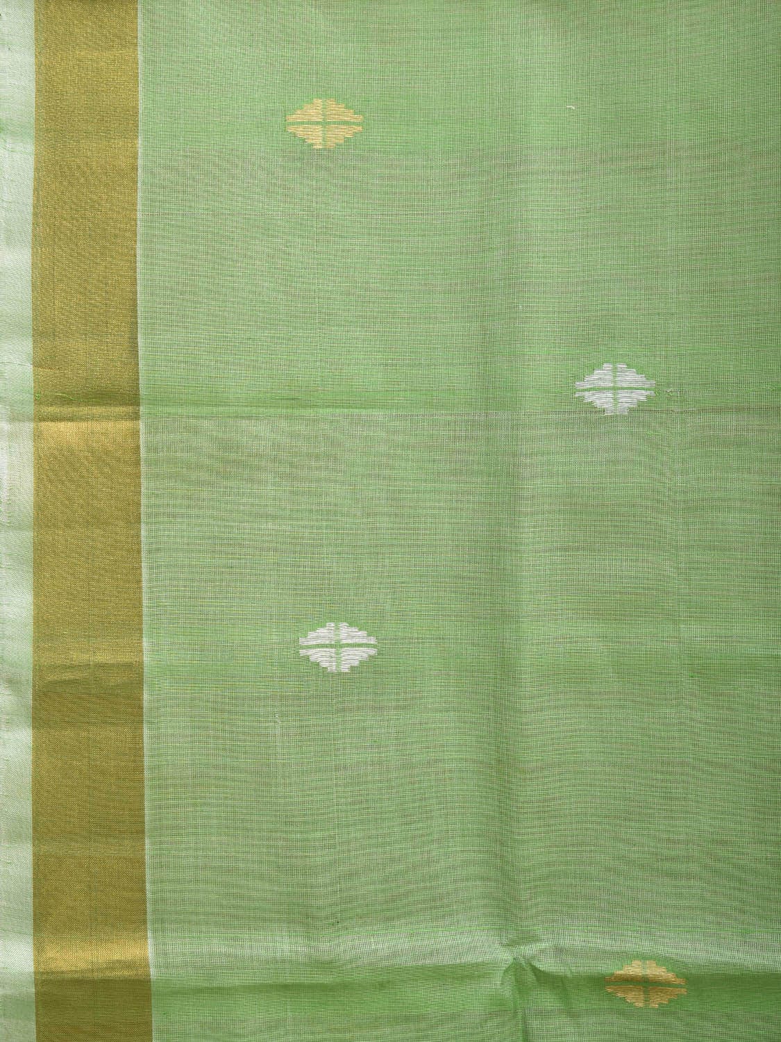Light Green Uppada Cotton Silk Handloom Saree with Mango Pallu Design u2258