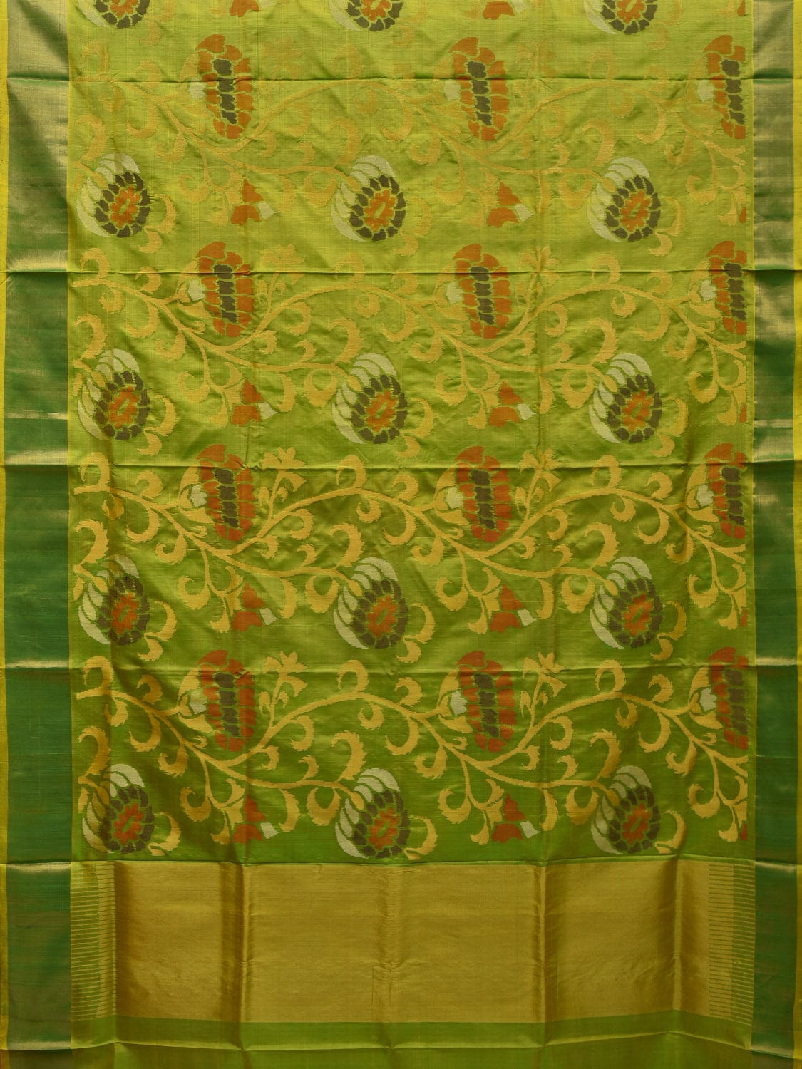 Light Green Uppada Silk Handloom Saree with All Over Floral Design u1911