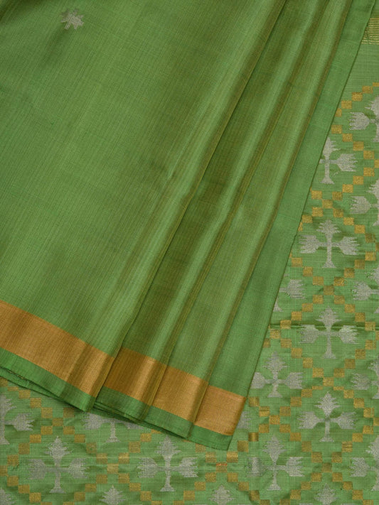 Light Green Uppada Silk Handloom Saree with Jamdani Pallu Design u1895