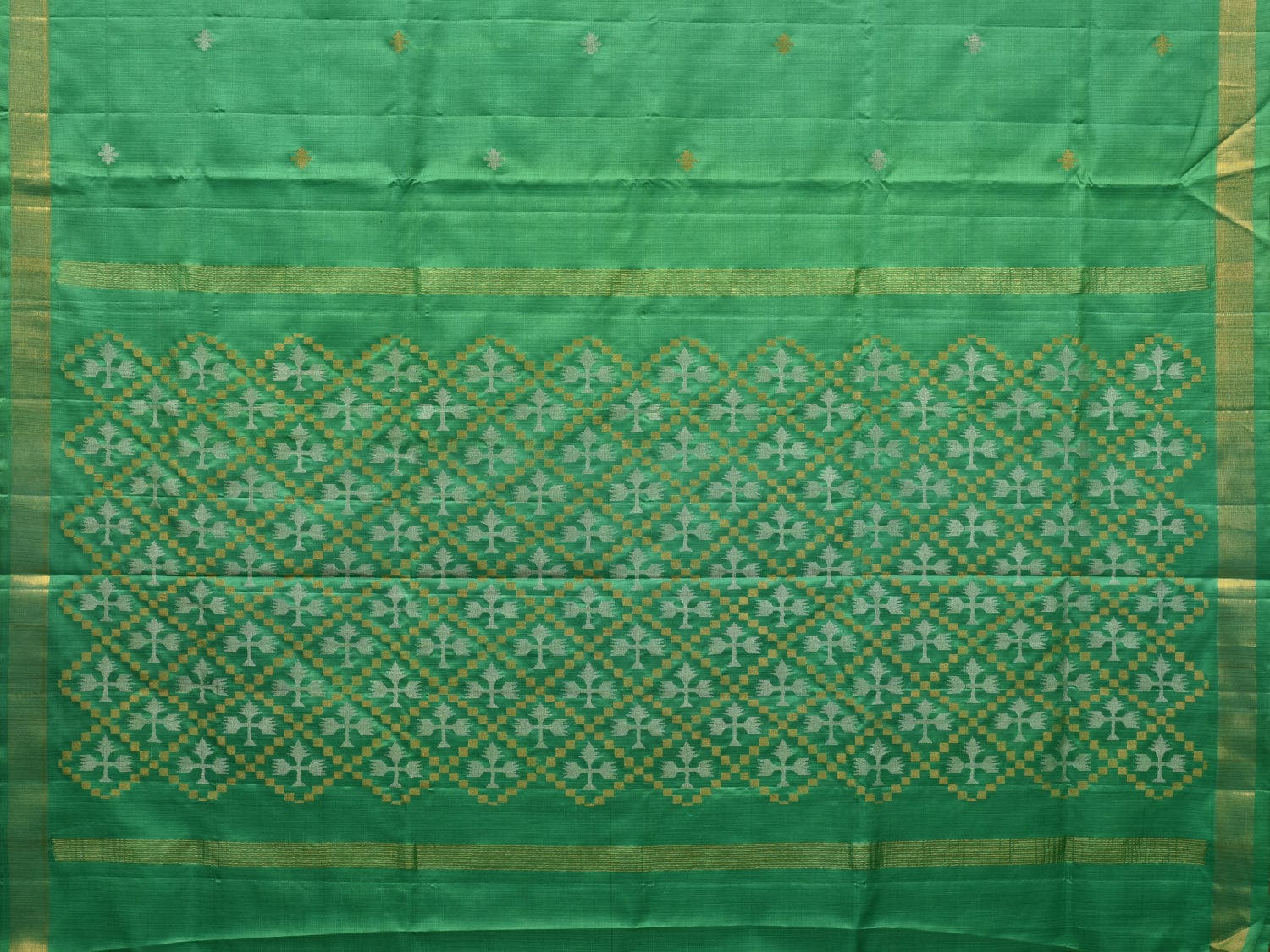 Light Green Uppada Silk Handloom Saree with Jamdani Pallu Design u1903