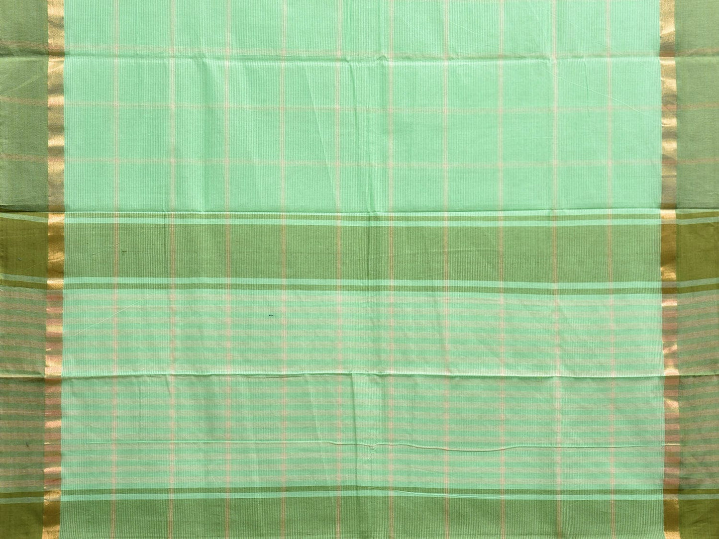 Light Green Venkatagiri Cotton Saree with Checks Design v0089