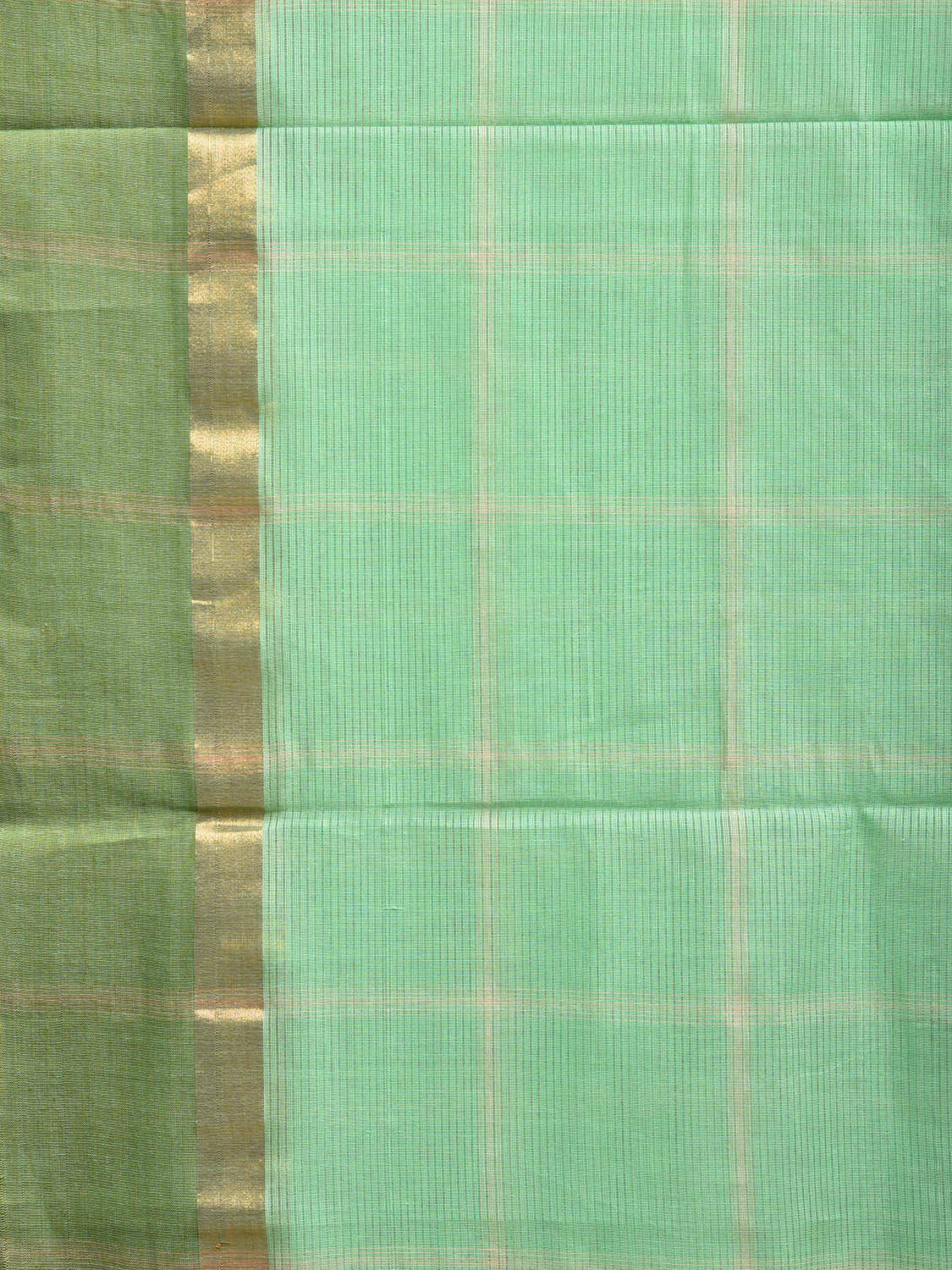 Light Green Venkatagiri Cotton Saree with Checks Design v0089