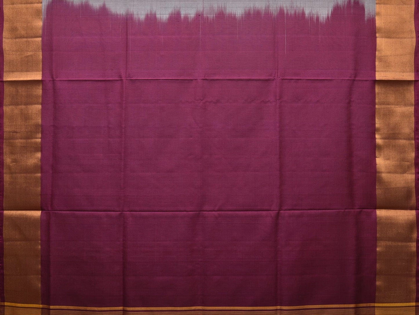 Light Grey and Purple Uppada Silk Handloom Plain Saree with Contrast Pallu Design u2145