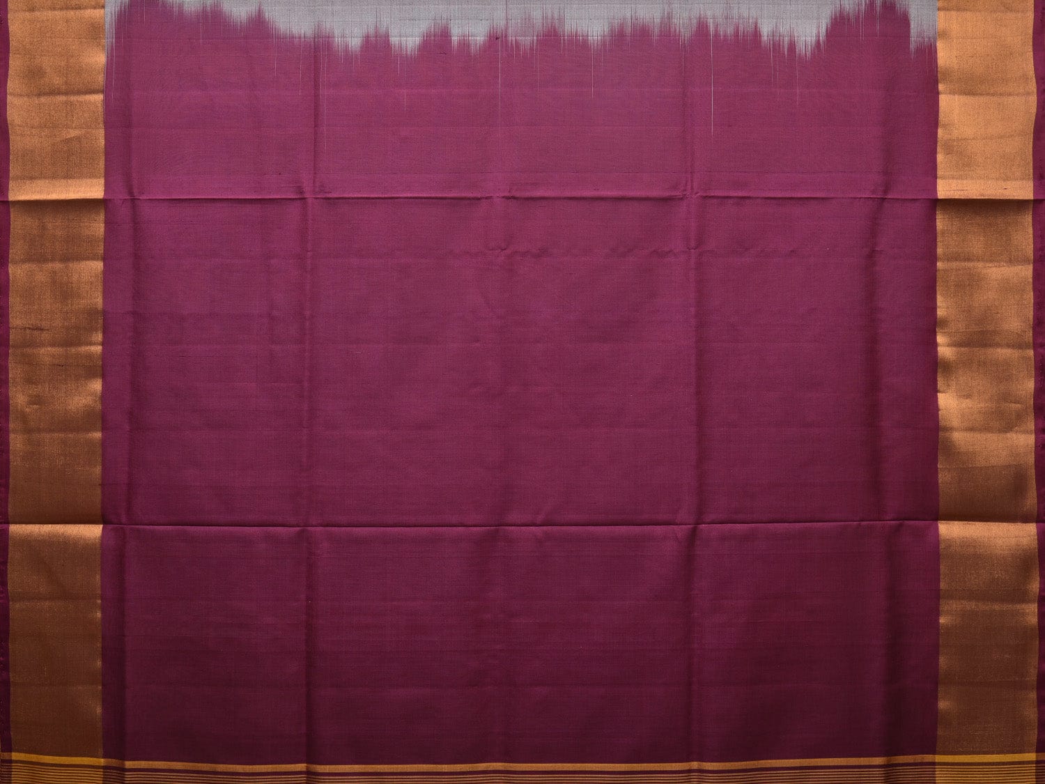 Light Grey and Purple Uppada Silk Handloom Plain Saree with Contrast Pallu Design u2145