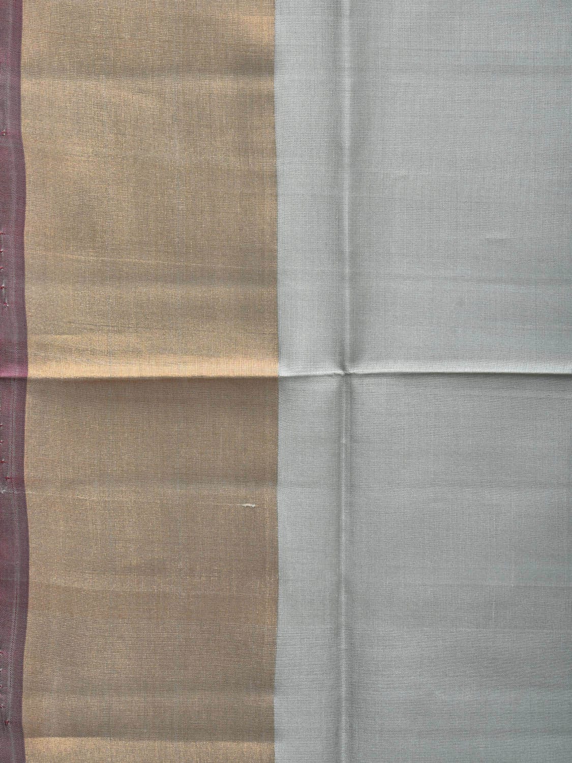 Light Grey and Purple Uppada Silk Handloom Plain Saree with Contrast Pallu Design u2145