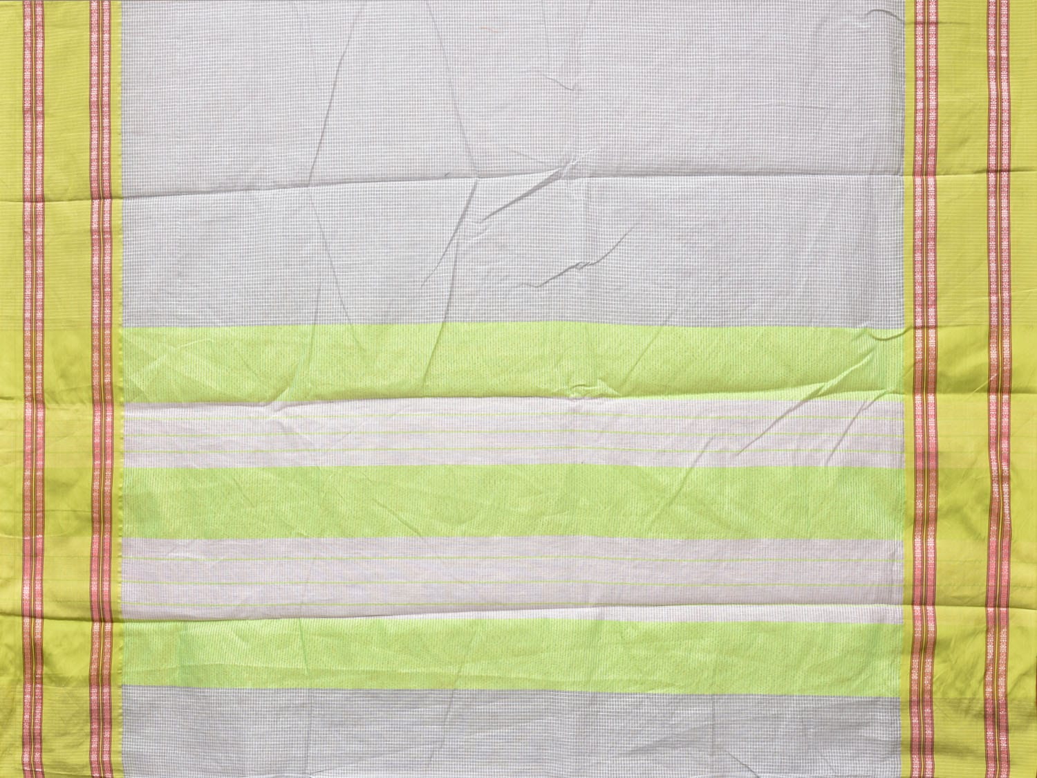 Light Grey Bamboo Cotton Saree with Checks Design bc0143