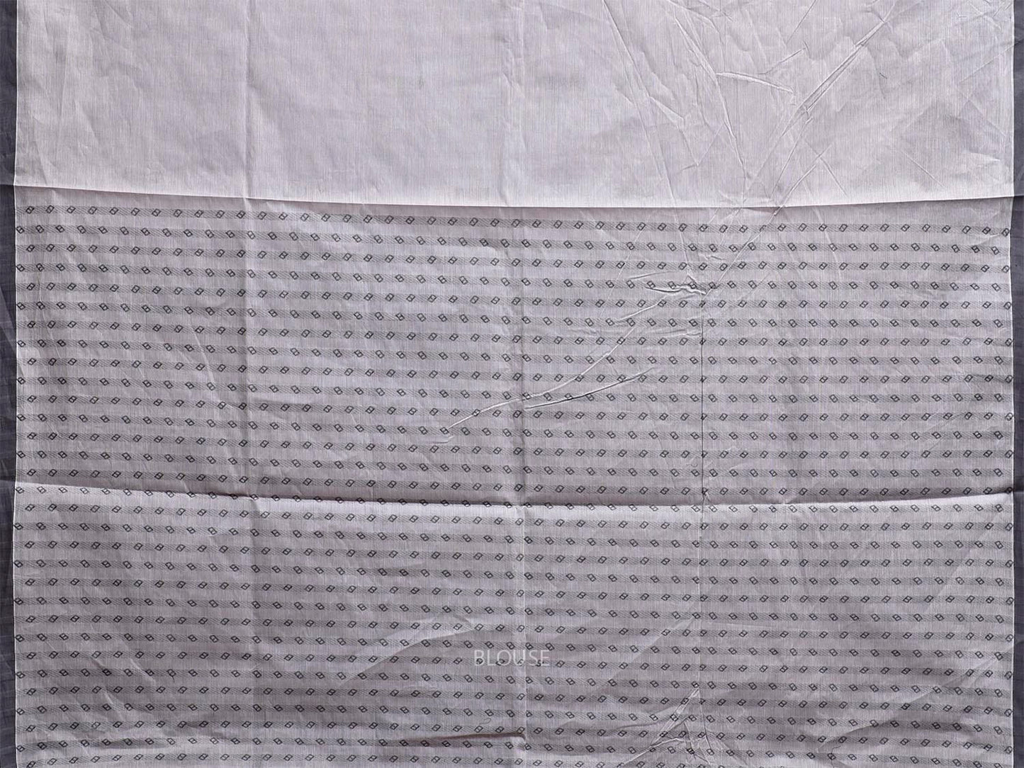 Light Grey Kanchipuram Cotton Saree with Big Temple Border and Pallu Design k0844