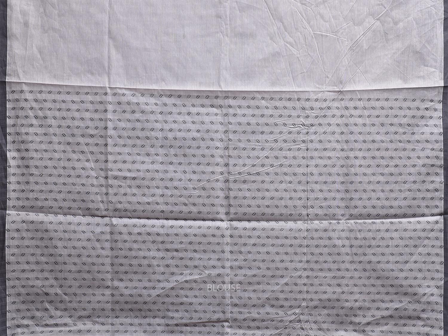 Light Grey Kanchipuram Cotton Saree with Big Temple Border and Pallu Design k0844