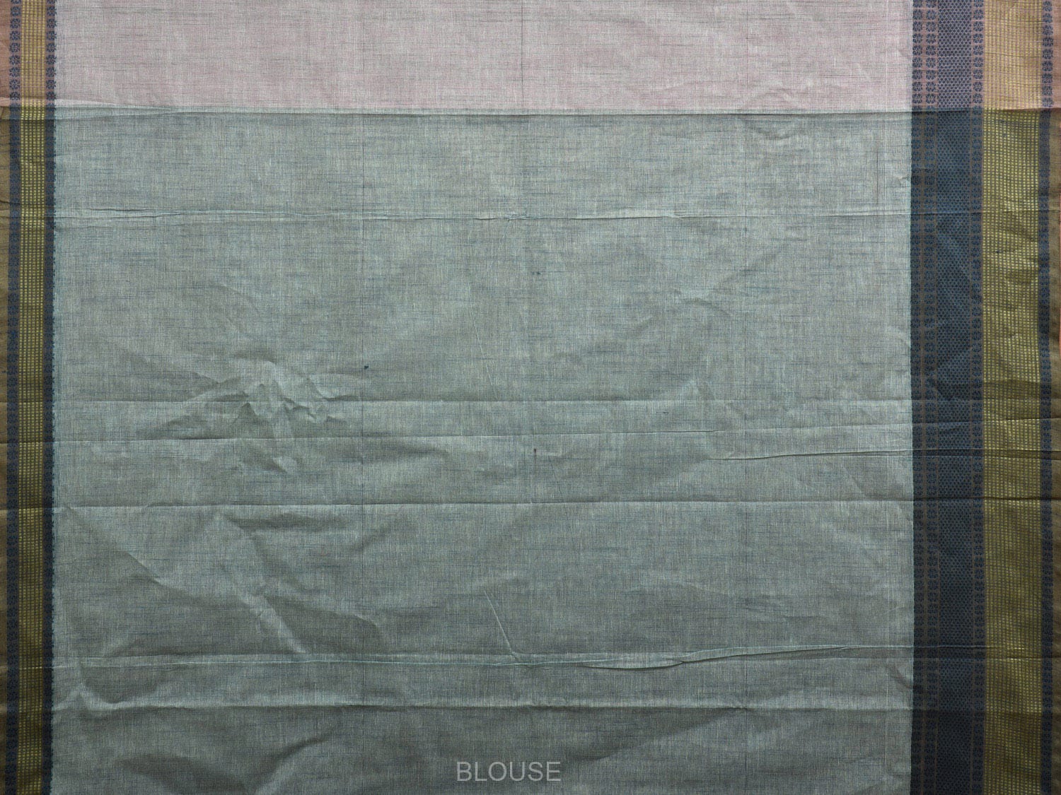 Light Grey Kanchipuram Cotton Saree with Strips Pallu Design k0599