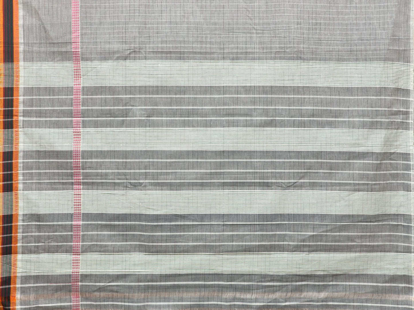 Light Grey Narayanpet Cotton Handloom Saree with Check Design No Blouse np0716