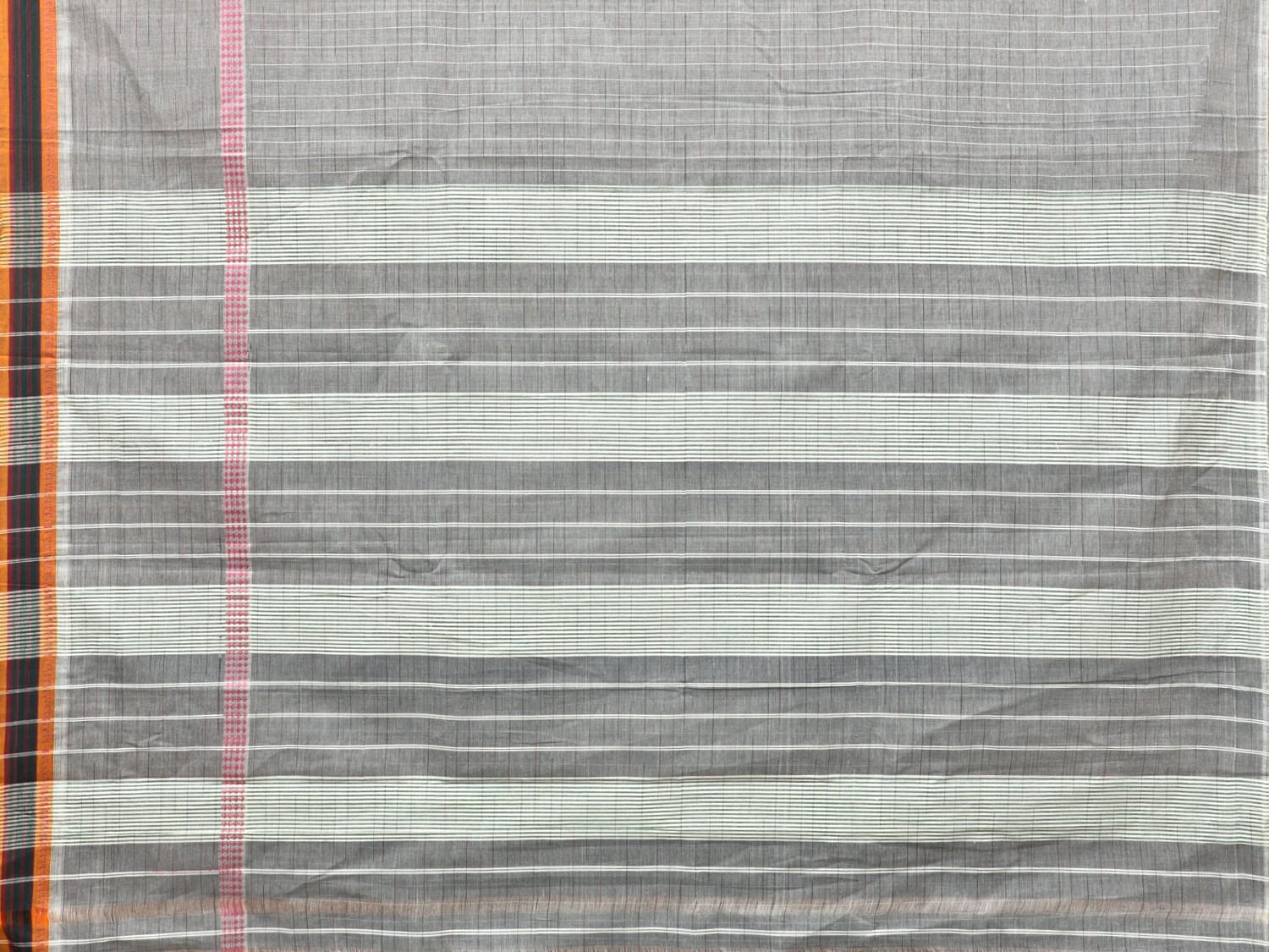 Light Grey Narayanpet Cotton Handloom Saree with Check Design No Blouse np0716