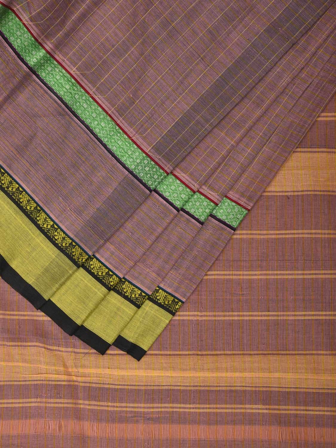 Light Grey Narayanpet Cotton Handloom Saree with Checks Design No Blouse np0662