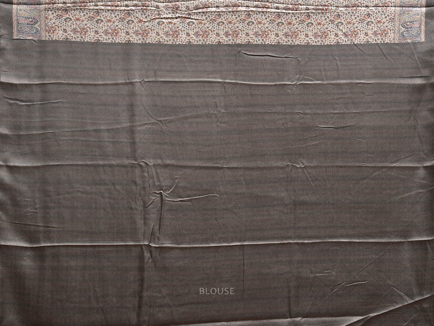 Light Grey Pashmina Print Viscose Twill Saree with All Over Floral Design o0664