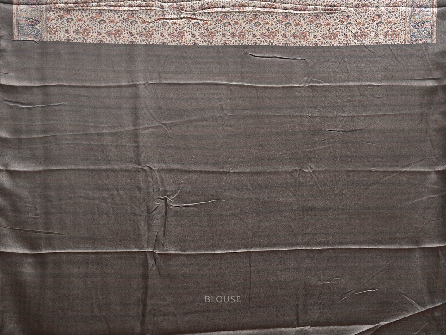 Light Grey Pashmina Print Viscose Twill Saree with All Over Floral Design o0664