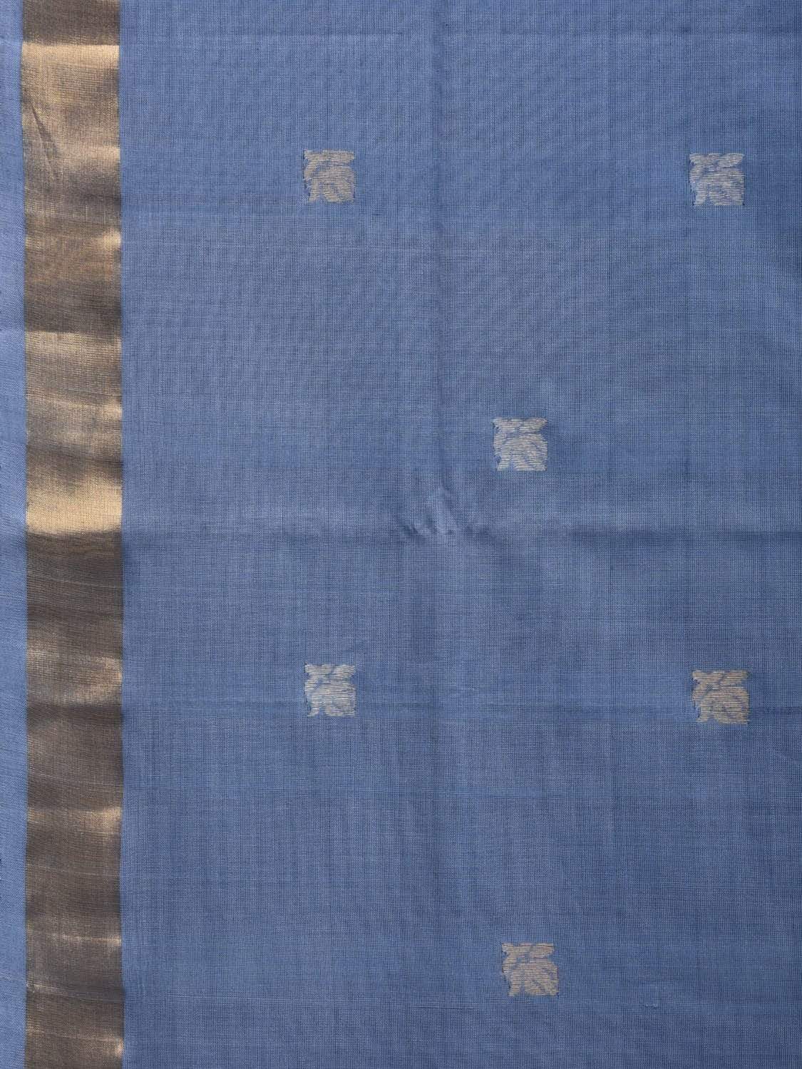 Light Grey Uppada Cotton Handloom Saree with Floral and Birds Pallu Design u1821