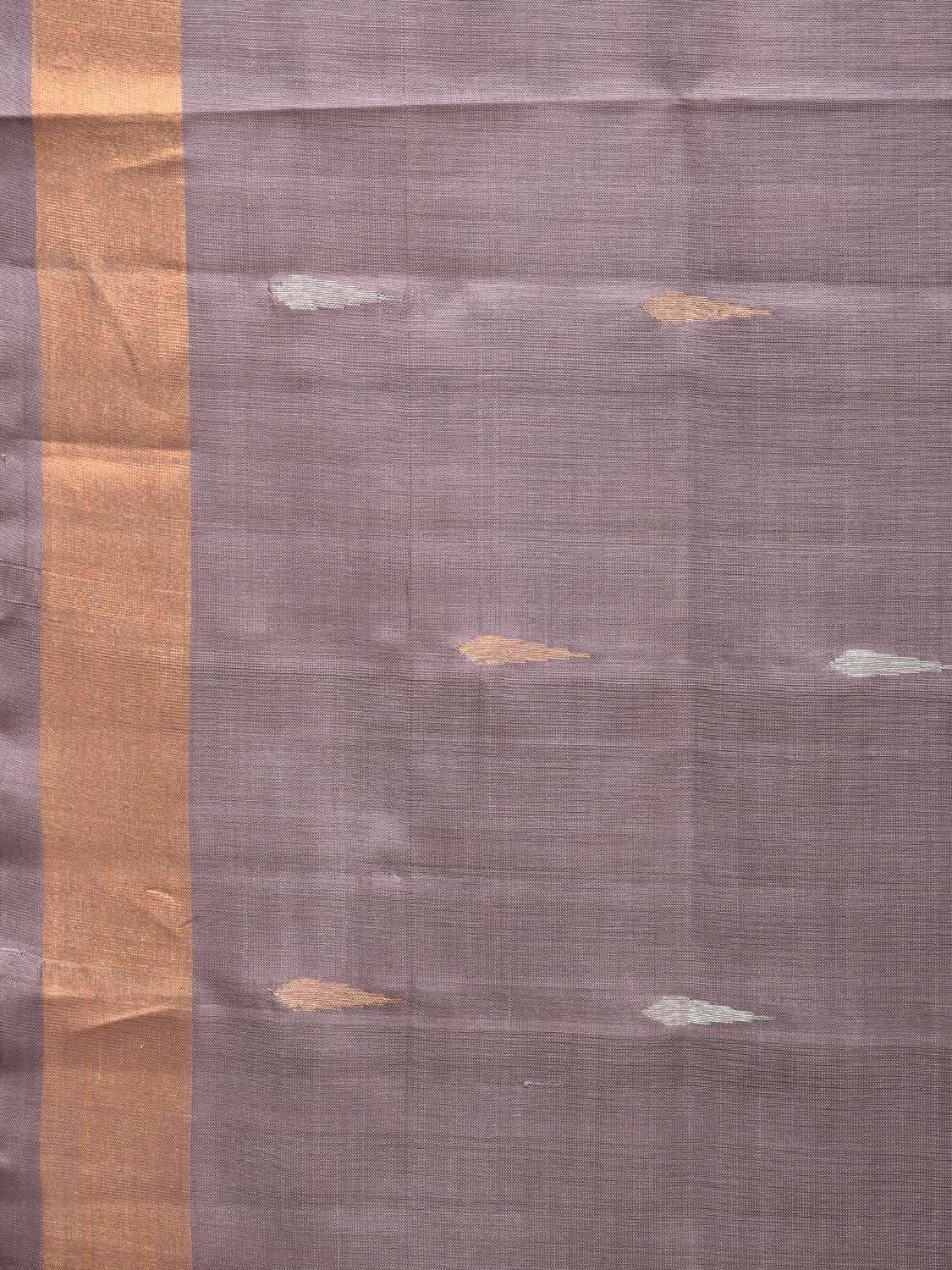 Light Grey Uppada Silk Handloom Saree with Floral Pallu Design u1992