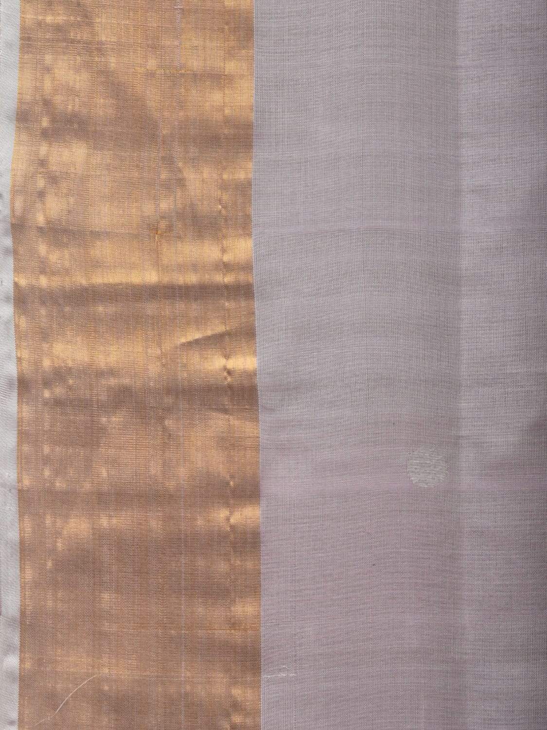 Light Grey Uppada Silk Handloom Saree with Parrots Pallu Design u1734