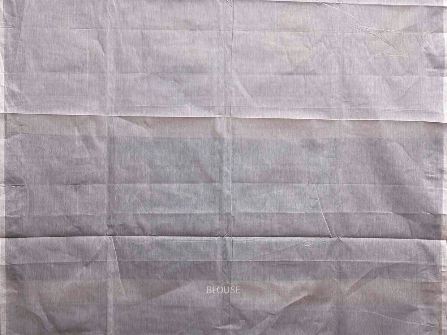 Light Grey Venkatagiri Cotton Saree with Leaves Buta and Pallu Design v0118